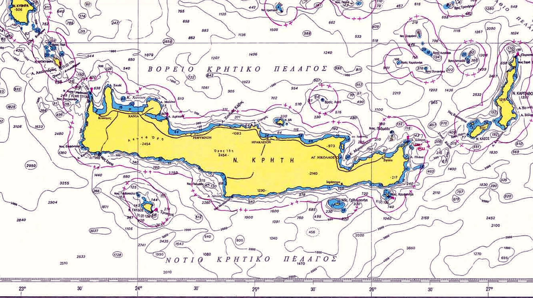 Γεωγραφικοί χαρακτηρισμοί θαλάσσιων περιοχών νήσου Κρήτη