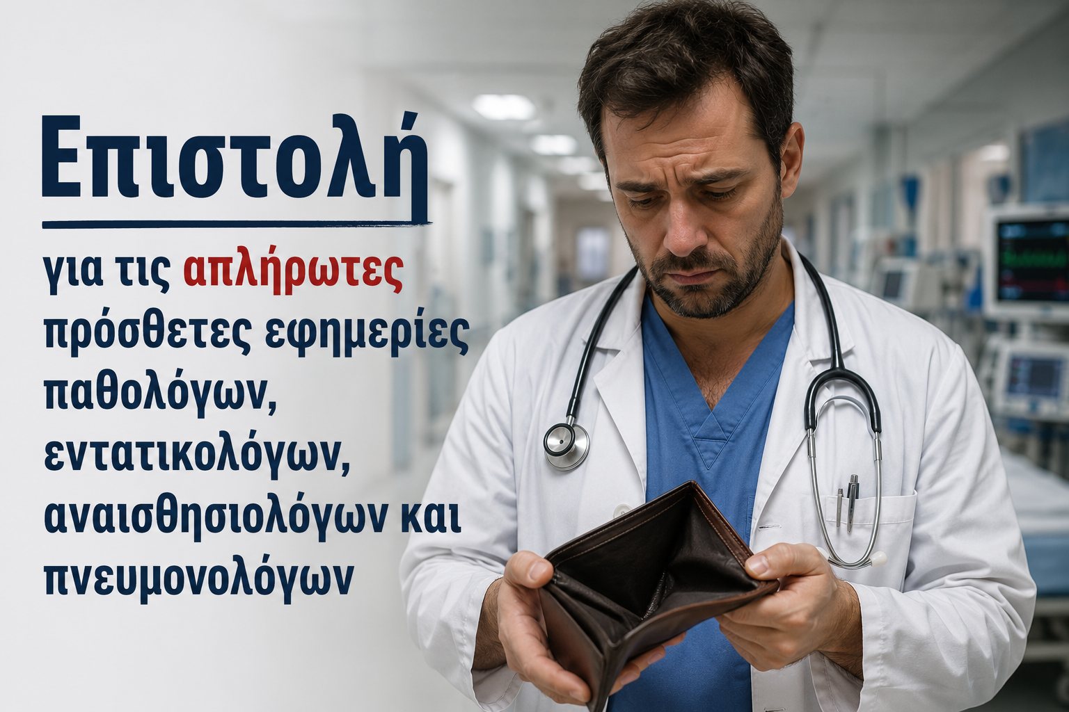 διαμαρτυρία σχετικά με τις απλήρωτες από τον Ιανουάριο πρόσθετες εφημερίες