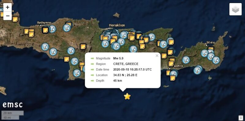 Ισχυρή σεισμική δόνηση αισθητή σε όλη τη Κρήτη