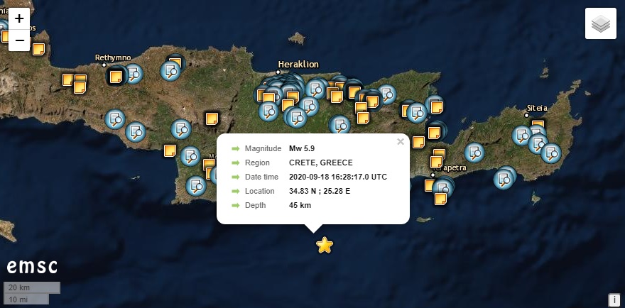 Ισχυρή σεισμική δόνηση αισθητή σε όλη τη Κρήτη