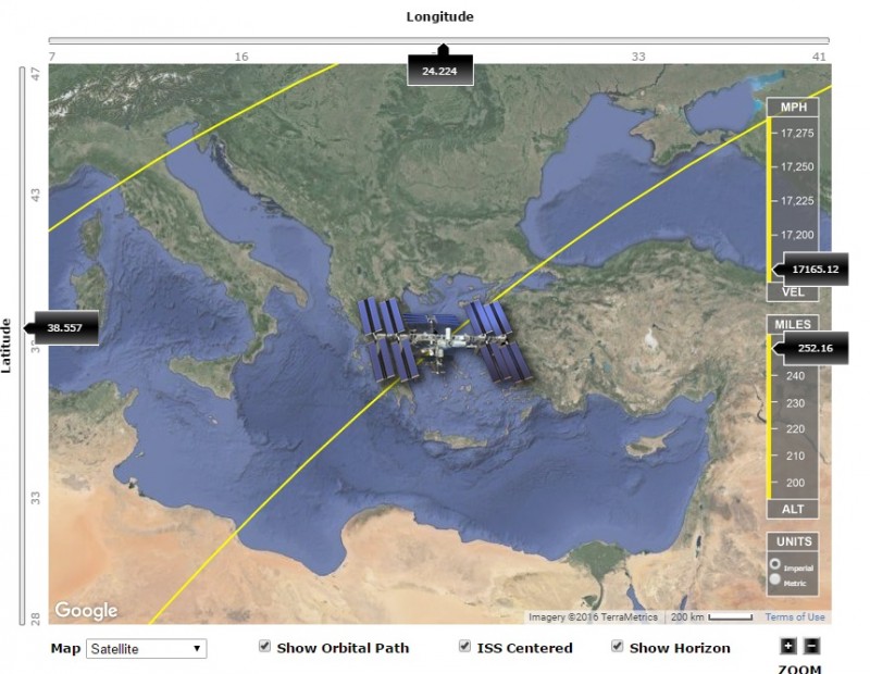 η συγκεκριμένη τροχιά τη νύχτα, είναι ορατή από όλη την Ελλάδα