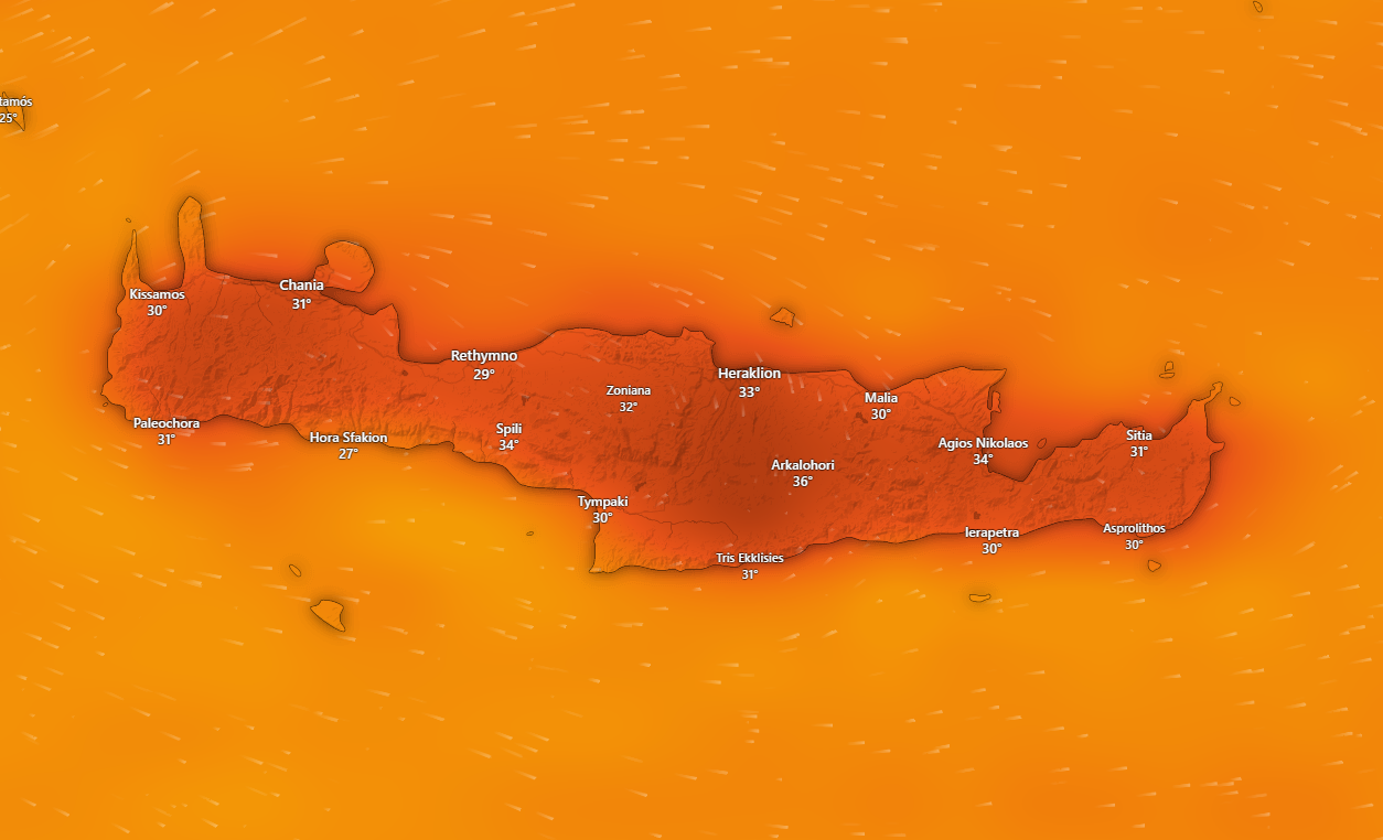 Έκτακτο Δελτίο Επιδείνωσης Καιρού, υψηλές θερμοκρασίες