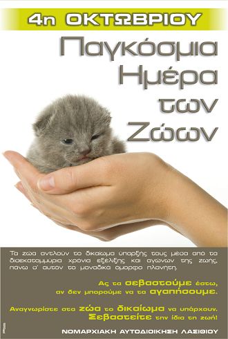 η αφίσσα για την ημέρα των ζώων