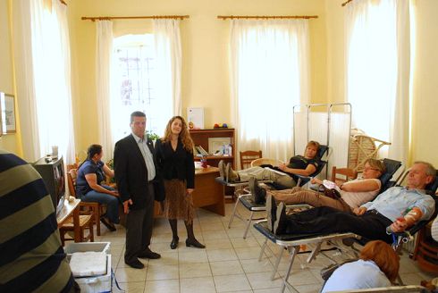 στιγμιότυπο από την αιμοδοσία