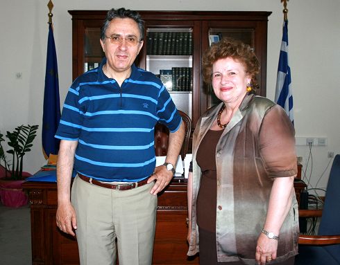 ο Νομάρχης Λασιθίου με την κ. Μπρεδάκη