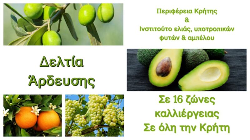 ενημέρωση του αγρότη με αρδευτικά δελτία
