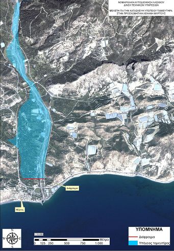 η μελέτη πάνω σε δορυφορικό χάρτη της περιοχής