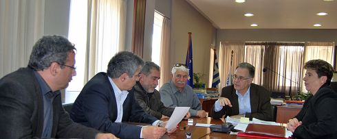από τη συνάντηση, από αριστερά, Αικατερινάκης, Καρχιμάκης, Λασηθιωτάκης, Βάρδας, Κουνενάκης, Γιαννικάκη