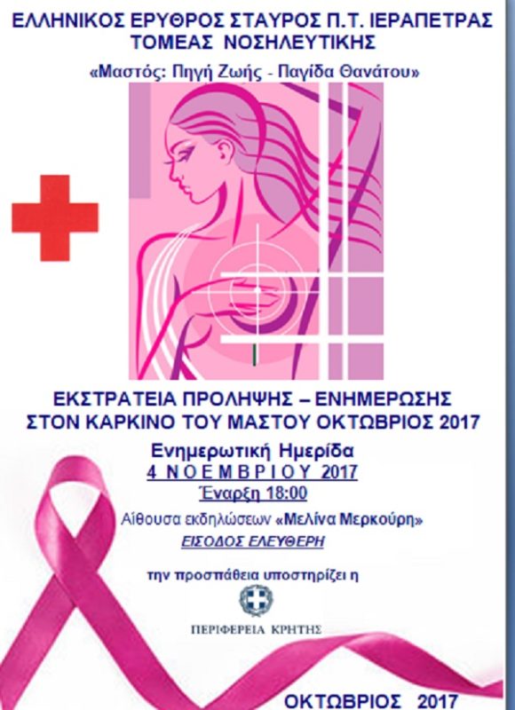 Καρκίνος του μαστού, εκστρατεία πρόληψης ενημέρωσης 2017