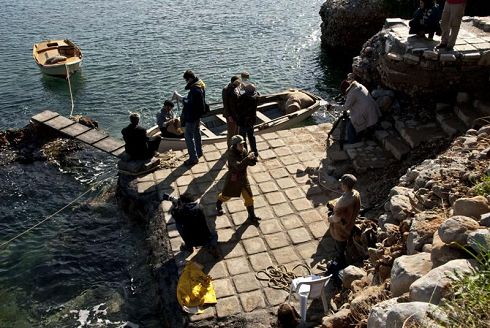 Σκηνή από το γύρισμα στην Σπιναλόγκα
