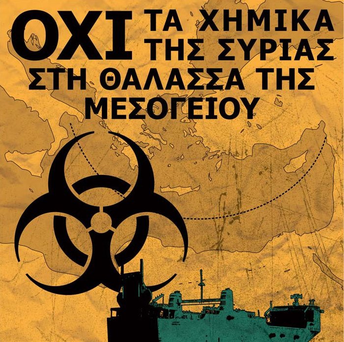 όχι στα χημικά της Συρίας στη θάλασσα της Μεσογείου