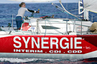 Η Isabelle Joschke με το σκάφος Synergie