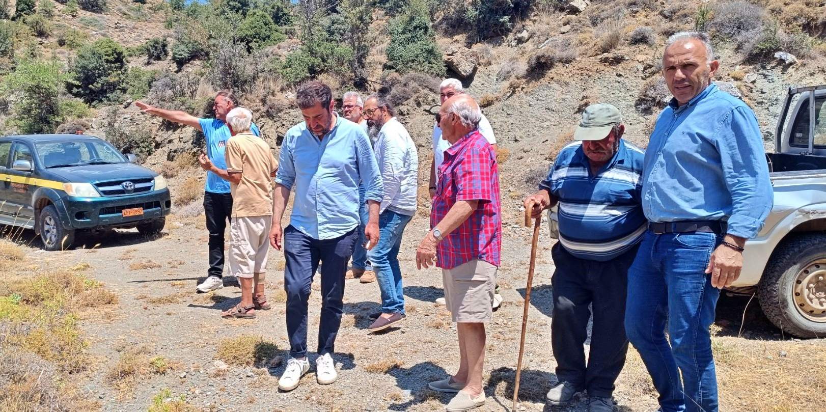 Αυτοψία του Αντιπεριφερειάρχη Λασιθίου στο Οροπέδιο Καθαρού στο πλαίσιο ολοκλήρωσης της μελέτης του φράγματος στη θέση «Τσιμπιστής»