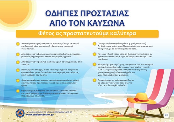 Έκτακτο δελτίο επικίνδυνων καιρικών φαινομένων για καύσωνα