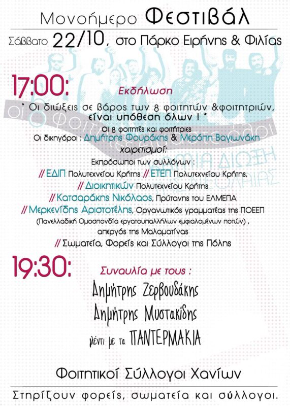 Οι διώξεις σε βάρος των 8 φοιτητών και φοιτητριών είναι υπόθεση όλων